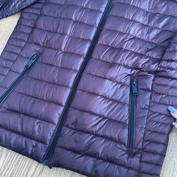 Burgundy Calvin Klein Puffer Jacket - Picture 3 of 8